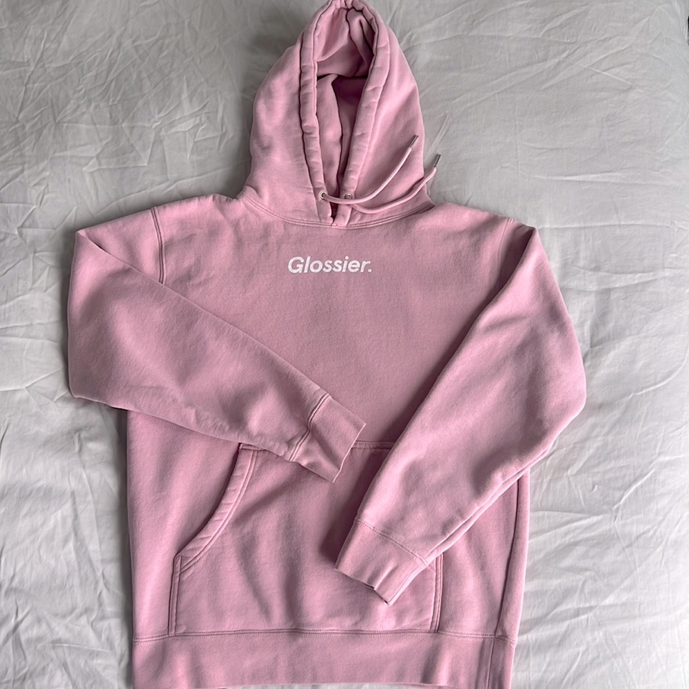 Glossier Original Pink Hoodie, Size S